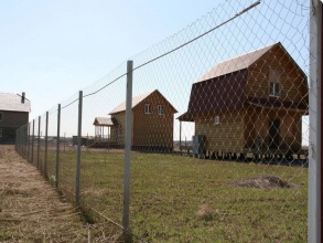 Забор из сетки рабицы в натяг с протяжкой арматуры 150 метров фото в Рузе